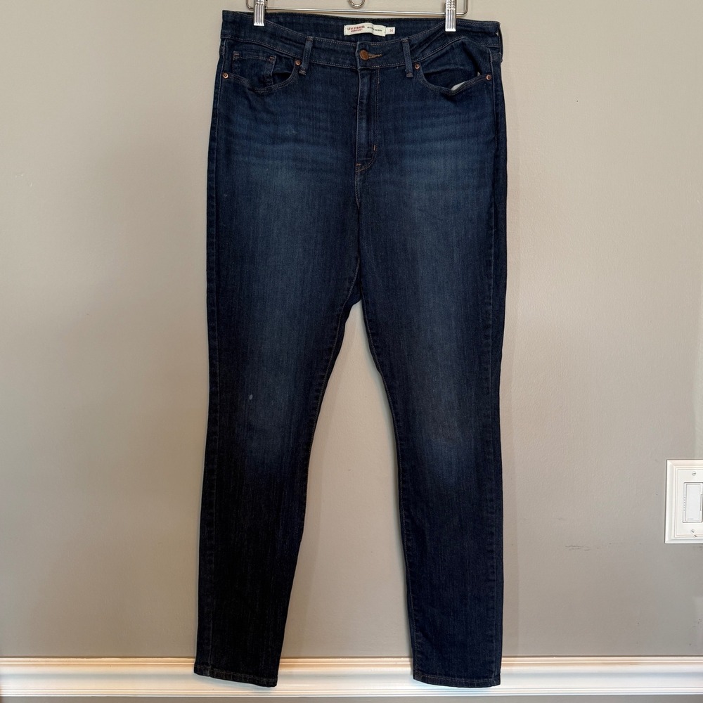 Signature by Levi Strauss Mid Rise Skinny Jeans Dark Wash Womens 14L W32 L32
